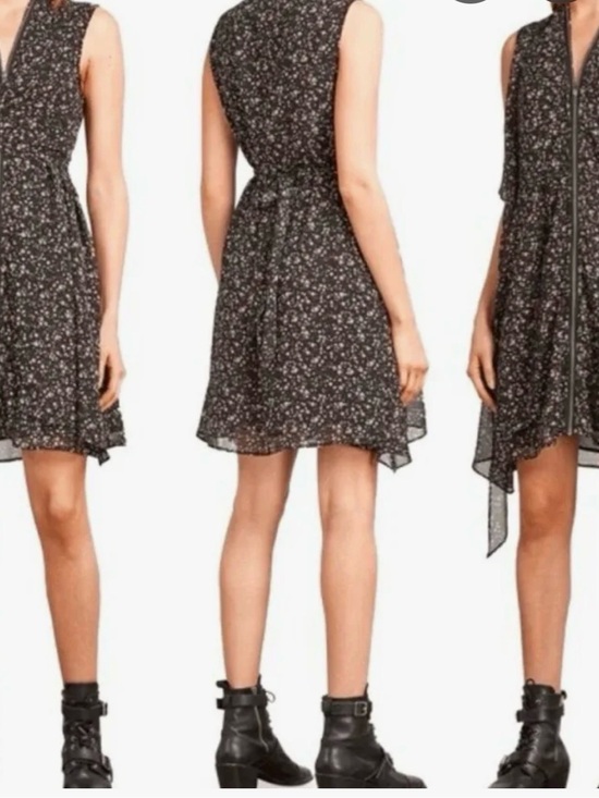 All Saints Dresses & Skirts - All Saints Black Floral Zip Dress Jayda pepper floral all the round zipper med